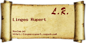 Linges Rupert névjegykártya